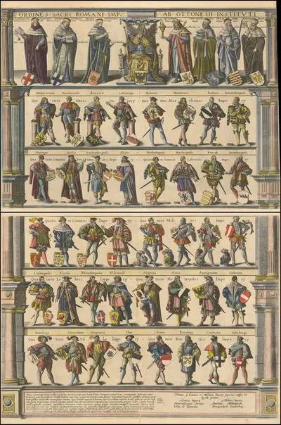 Electors of the Holy Roman Empire by Abraham Ortelius, 1603 — digital art print download