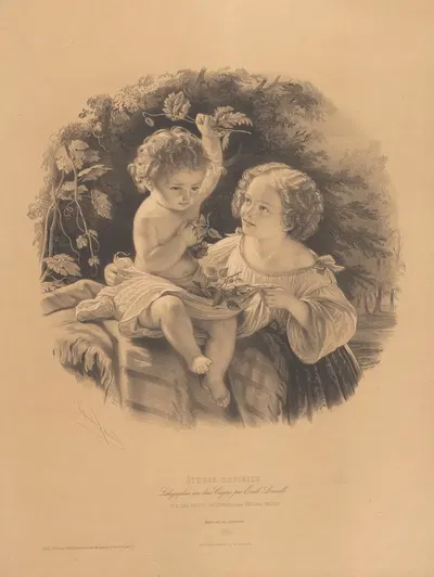 Маленькие садоводы by Эмиль Ласаль, 1844-1850 — digital art print download