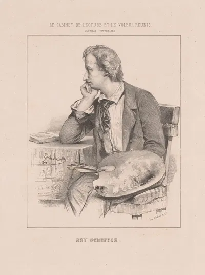 Портрет Ари Шеффера by Эмиль Ласаль, 1840 — digital art print download
