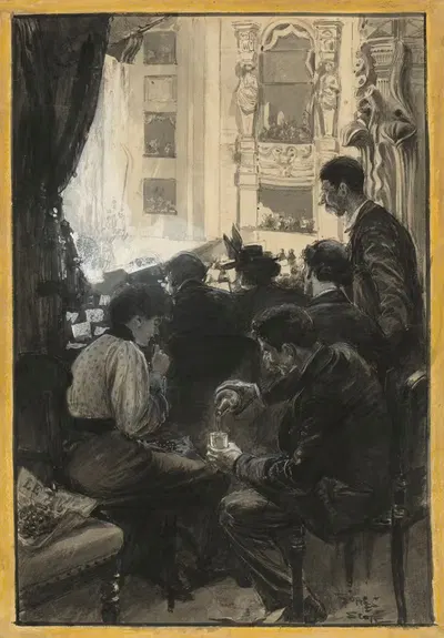 Зрители в ложе в Опере by Жорж Бертен Скотт, 1900 — digital art print download
