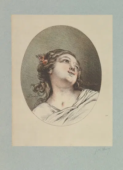 Голова ребенка, смотрящего вправо и вверх by Жорж Уильям Торнли, 1881 — digital art print download
