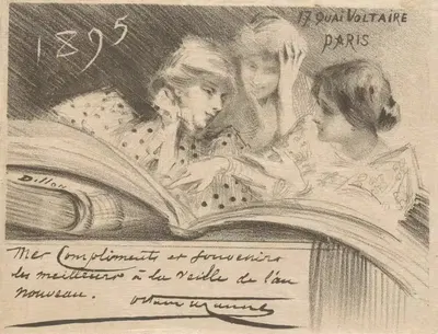 Новогоднее приветствие от Октава Узана на 1895 год by Анри-Патрис Дильон, 1894-1895 — digital art print download