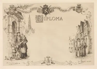 Диплом с семьей на улице слева и справа by Хос Ратинкс — digital art print download
