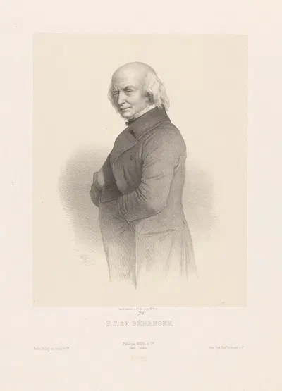 Пьер-Жан де Беранже. by Мари-Александр Алоф, 1853 — digital art print download