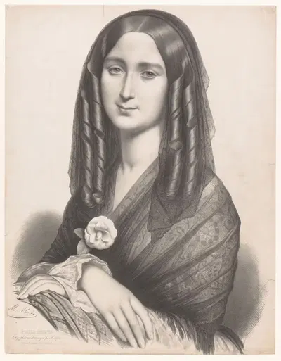 Виолетта из "Травиаты" Дама с камелиями by Мари-Александр Алоф, 1853 — digital art print download