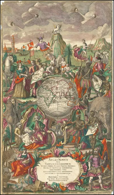 Атлас Новус или Географические карты всего мира by Маттиас Зойтер, 1730 — digital art print download