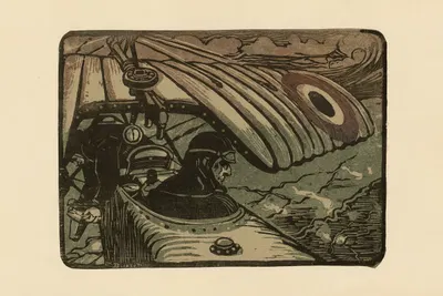Пилот самолета в полете by Морис Бюссе, 1920 — digital art print download