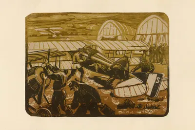 Отъезд, самолет SPAD by Морис Бюссе, 1920 — digital art print download