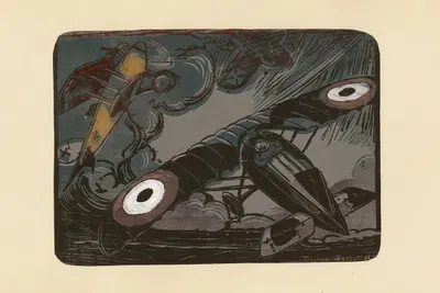Моноплан М.С. атакует LVG by Морис Бюссе, 1920 — digital art print download