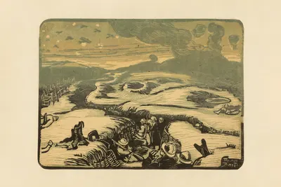 Эскадрилья, проходящая над окопами Вердена, 1916 by Морис Бюссе, 1920 — digital art print download