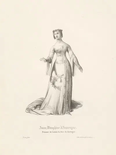 Анна, дофина Оверни, жена Людовика II, герцога Бретани by Пьер-Нюма Бассаж — digital art print download