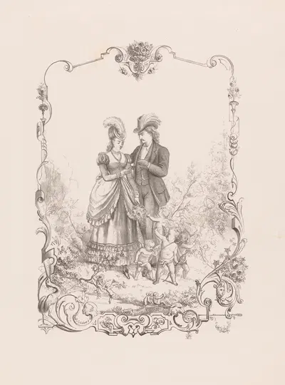 Влюбленная пара by Виллемус Петрюс ван Гелдорп, 1870 — digital art print download