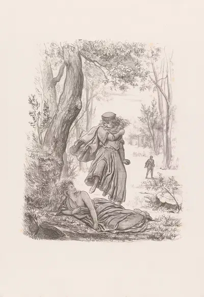 Мужчина топчет старую женщину by Виллемус Петрюс ван Гелдорп, 1869 — digital art print download