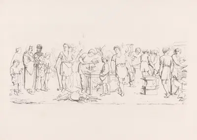 Визит к оружейнику в Англии by Виллемус Петрюс ван Гелдорп, 1869 — digital art print download