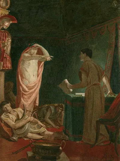 Julius Caesar, IV, 3, The ghost of Caesar with Brutus by Alexandre Bida, 1893 — digital art print download