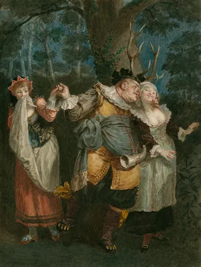 Merry wives of Windsor, act 5, scene 5 by Alexandre Bida, 1893 — digital art print download