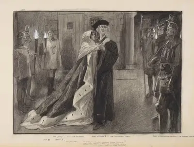 Акт III, сцена II, Король Ричард — 'Так двое, вместе плача, создают одно горе …' by Балиол Салмон, 1903 — digital art print…