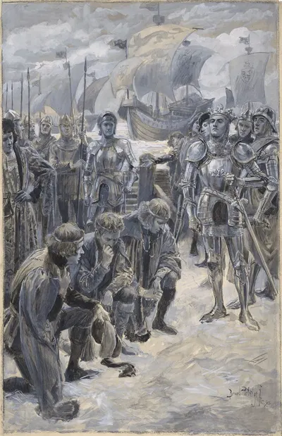 Король Генрих V, II, 2, как исполнялось в Лицей, король Генрих и лорды Скруп, Грей и Кембридж, Льюис Уоллер (король Генрих…