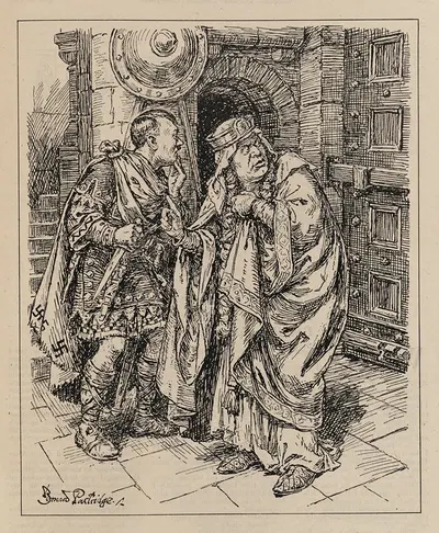 Macduff at the gate by Bernard Partridge, 1943 — digital art print download