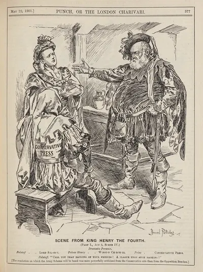 Сцена из 'Короля Генриха Четвертого' (Часть I, Акт 2, Сцена IV) by Бернард Партридж, 1901 — digital art print download