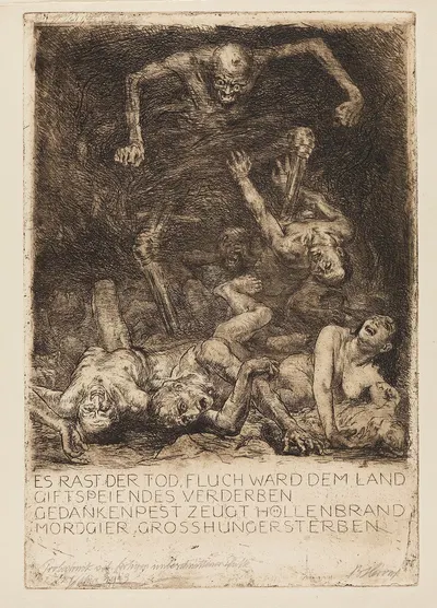 Ein Totentanz. Zwölf Stichradierungen und Sinnsprüche by Bruno Héroux, 1939-1943 — digital art print download