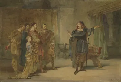 Гамлет и актеры, [Гамлет, III,2] by Чарльз Каттермол, 1878 — digital art print download