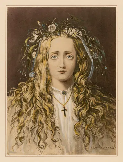 Офелия, персонаж Гамлета by Эдвард Гудвин Льюис, 1864 — digital art print download