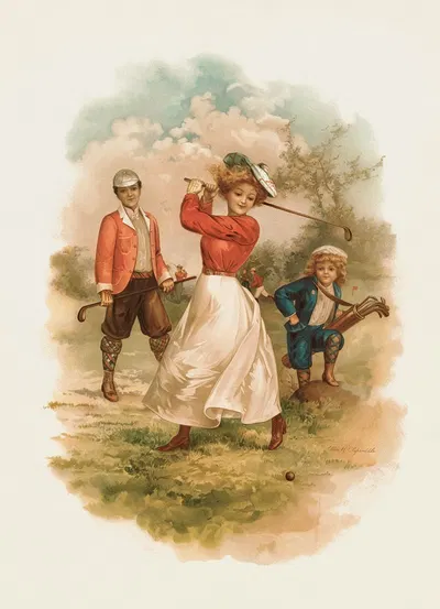Гольф by Эллен Клапсаддл, 1902 — digital art print download