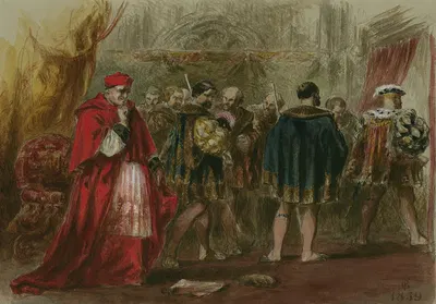 Король Генрих VIII, III, 2, увольнение кардинала Вулси by Фредерик Гилберт, 1859 — digital art print download