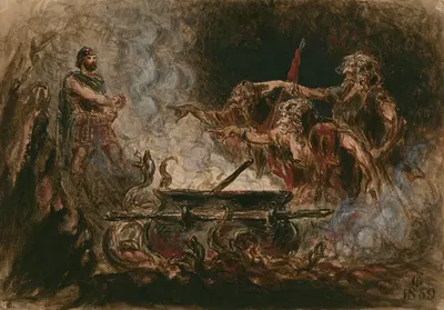 Макбет, IV, 3, котел ведьм by Фредерик Гилберт, 1859 — digital art print download