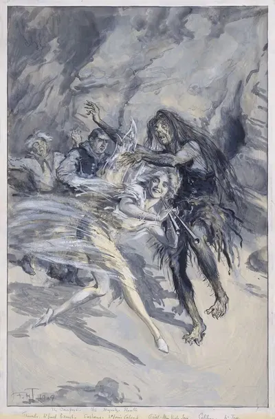 Буря, II, 1, Мистер Лионел Броу как Тринкуло, Мистер Луис Кальверт как Стефано, Вайола Три как Ариэль by Фредерик Генри…