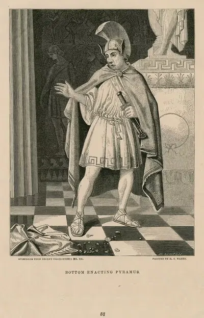Боттом исполняет Пyramus, [Сон в летнюю ночь, акт V, сцена 1] by Генри Дафф Линтон — digital art print download