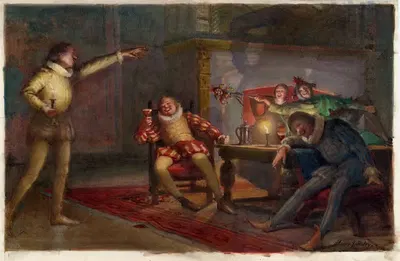 Двенадцатая ночь, сцена пиршества, акт II, сц. 3 by Генри Джеймс Хейли, 1901-1911 — digital art print download