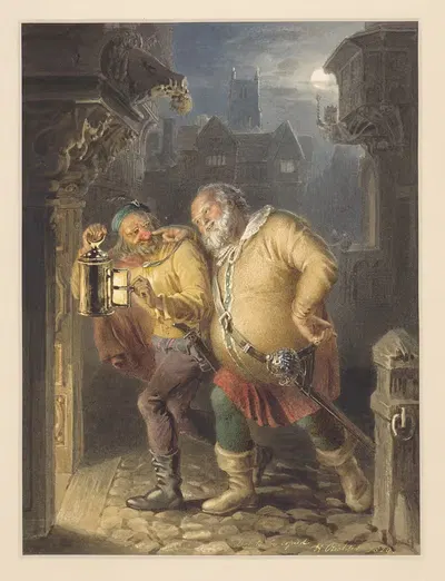 King Henry IV, pt. 1, III, 3, Falstaff and Bardolph by Henry James Richter, 1829 — digital art print download