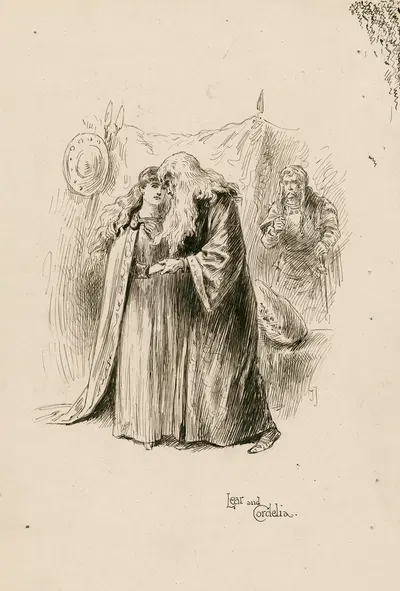 Лир и Корделия by Херберт Рейлтон, 1892 — digital art print download