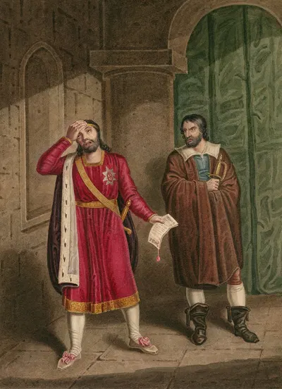 King John [IV, 2] King John and Hubert by J. Coghlan, 1800-1830 — digital art print download