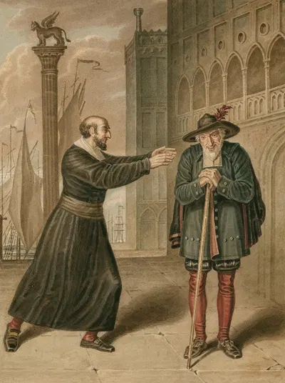 Merchant of Venice [III, 1] Shylock and Tubal by J. Coghlan, 1800-1830 — digital art print download