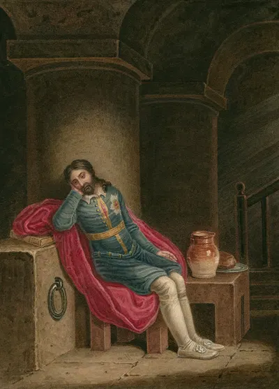 Richard II, Richard in prison at Pomfret Castle by J. Coghlan, 1800-1830 — digital art print download