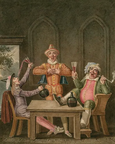 Twelfth night [I, 3] Sir Toby Belch, Sir Ague-cheek and Clown by J. Coghlan, 1800-1830 — digital art print download