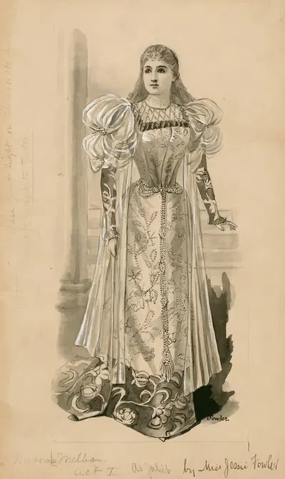 Madame Melba as Juliet, act I by Jessie Fowler, 1880-1899 — digital art print download