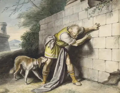 [Король Лир, III, 7, Реган; 'Выгони его за ворота и дай ему почувствовать дорогу до Дувра'] by Иоганн Генрих Рамберг, 1829…