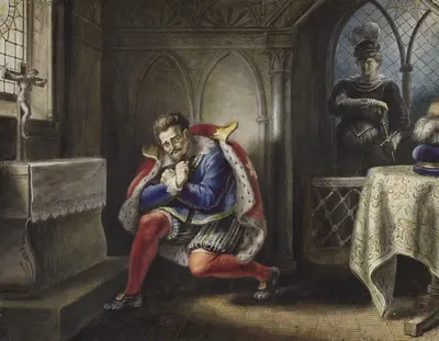 Гамлет, III, 3; Теперь я мог бы это сделать, пока он молится by Иоганн Генрих Рамберг, 1829 — digital art print download