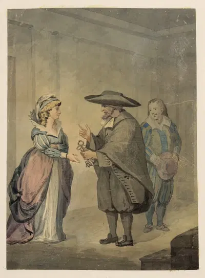Венесийский купец, Шейлок и Джессика by Иоганн Генрих Рамберг, 1829 — digital art print download