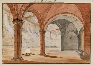 Сводчатая грот с огнём на полу (Акт 2, сцена 2) by Джон К. Чэпмен и Ко., 1859 — digital art print download