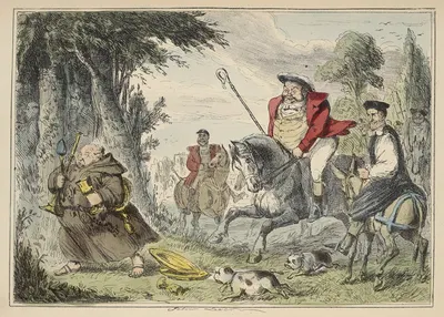 Henry VIII Monk Hunting by John Leech, 1864 — digital art print download