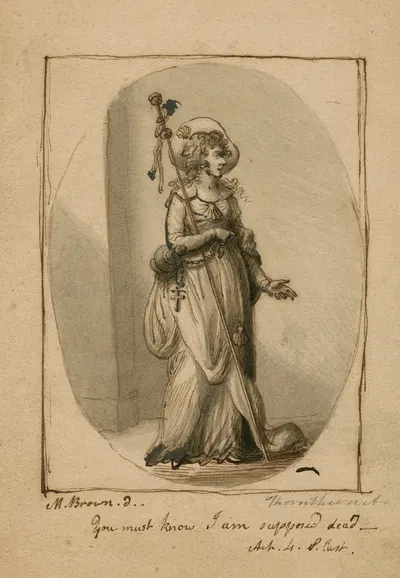 Mrs. Warren as Helena in All's well that ends well; You must know I am supposed dead by Mather Brown, 1786 — digital art…