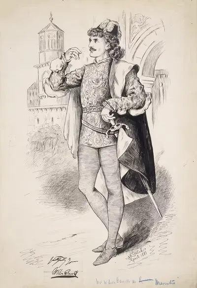 Мистер Уилсон Барретт в роли Меркуцио by Мэтт Стретч, 1881 — digital art print download