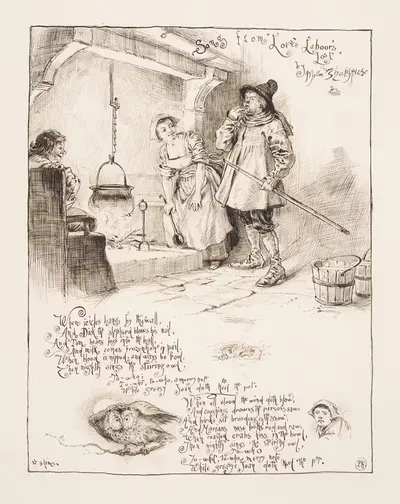 Потерянные труды любви, песня; Когда сосульки висят у стены by Поль Харди, 1888 — digital art print download