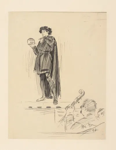 Гамлет с черепом Йорика by Фил Мэй, 1894 — digital art print download