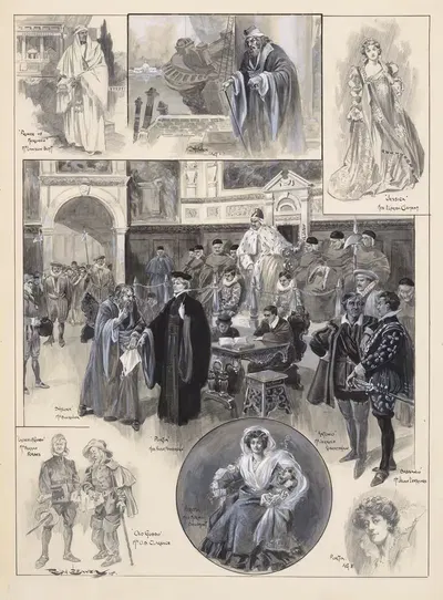 Торговец Венеции, театр Гаррика by Ральф Кливер, 1905 — digital art print download